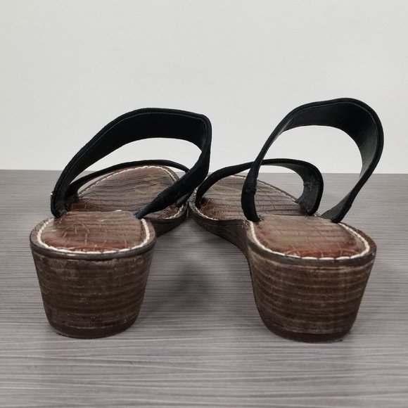 Sam Edelman Shellie Wedge Sandals, Black Suede, Womens Size 8.5 M / 38.5 - Picture 5 of 8